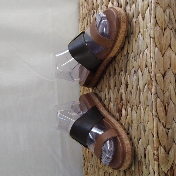 Sorel Roaming buckle slide comfort platform leather sandals 7.5 - Picture 3 of 11